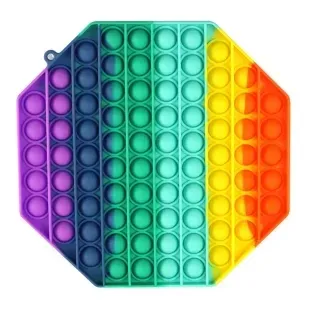 Push Pop It Bubble Fidget XXL игрушка с пузырьками антистресс Восьмигранник Радуга