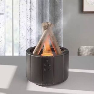 Увлажнитель воздуха в виде костра с имитацией пламени Bonfire Himidifier Черный