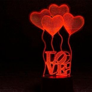 Настольный светильник&nbsp;New Idea 3D Desk Lamp Сердечки шарики Love