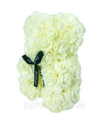 Ведмедик з 3D троянд Zupo Crafts 25 см Шампанський + подарункова упаковка