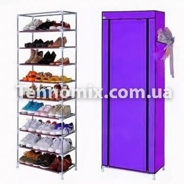 Складна тканинна шафа для взуття на 9 полиць T-1099 Фіолетова