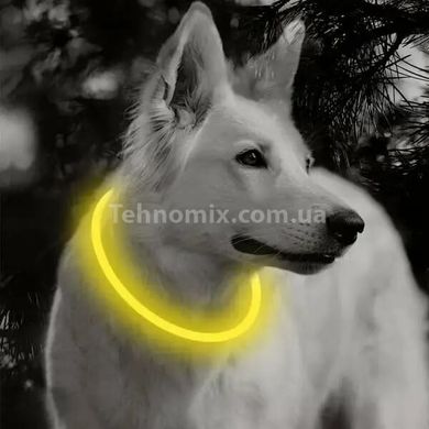 Універсальний нашийник, що світиться, для собак Trox TR-70 14 см Жовтий