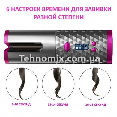 Бездротова плойка для завивки волосся Ramindong Hair curler RD-060 Сіра з рожевим
