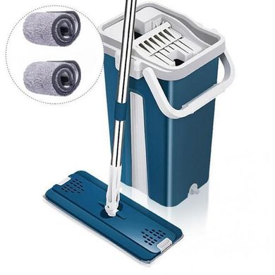 Комплект для прибирання відро і швабра з віджиманням Scratch cleaning mop (Mop Bucker) Синьо-сіре