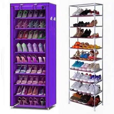 Складной тканевый шкаф для обуви на 9 полок T-1099 Фиолетовый