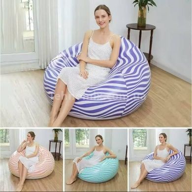 Надувне крісло-мішок для відпочинку в смужку Sofa XL-1135 Зелене