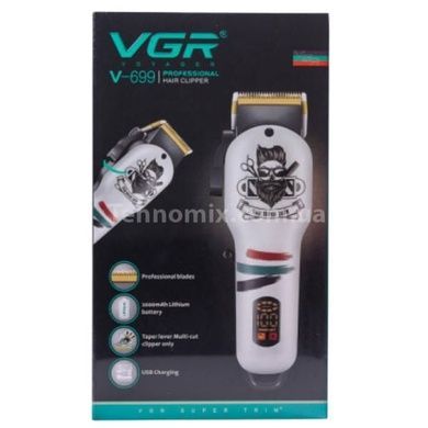 Машинка для стрижки волос и бородыс LED-дисплеем VGR V-699 Черная