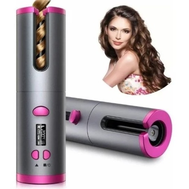 Бездротова плойка для завивки волосся Ramindong Hair curler RD-060 Сіра з рожевим