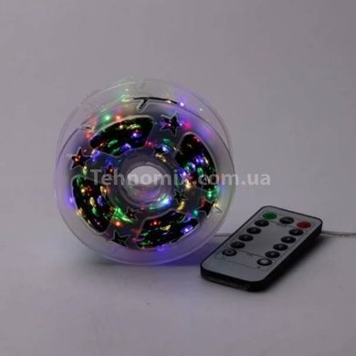 Гирлянда роса мишура пушистая линейная 100м LED USB Зеленая проволока, мультиколор