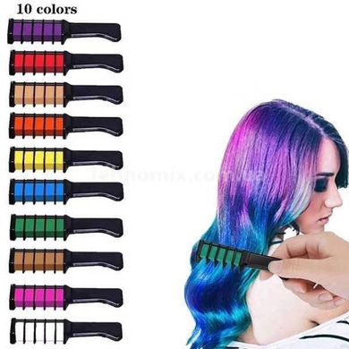 Набір гребінців з кольоровою крейдою 10шт Hair Chalk