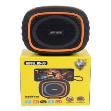 Колонка портативная аккумуляторная Bluetooth TS-5580 BS-30 Черная с оранжевым