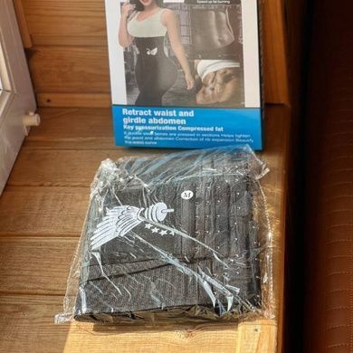 Пояс, що стягує для корекції фігури М Body shaping belt AND XL-1620 Чорний з білим принтом