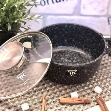 Каструля кругла з кришкою 2,4л 20см Top Kitchen TК00051 Чорна