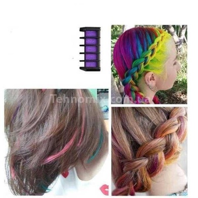 Набір гребінців з кольоровою крейдою 10шт Hair Chalk