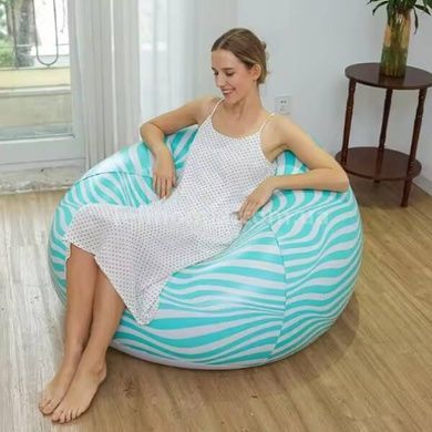 Надувне крісло-мішок для відпочинку в смужку Sofa XL-1135 Зелене