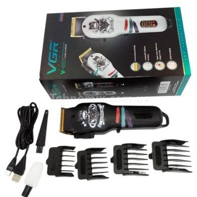 Машинка для стрижки волос и бородыс LED-дисплеем VGR V-699 Черная