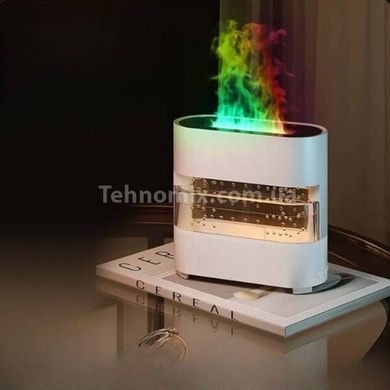 Зволожувач повітря з імітацією крапель дощу та полум'я Humidifier Білий