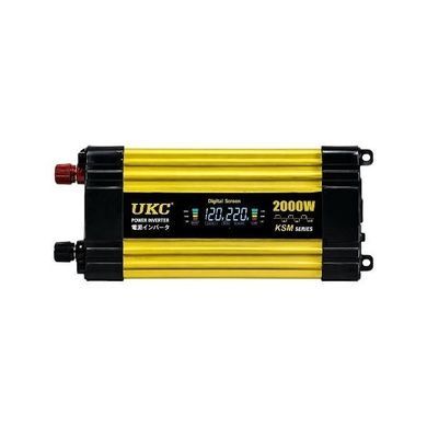 Преобразователь 2000W 12V AC/DC KSM LCD+2 USB Черный с желтым