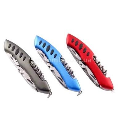 Ніж складаний туристичний мультитул 12в1 Traveler 9.5см 5011LG5 Black/Blue/Red Чорний