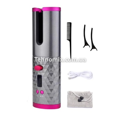 Бездротова плойка для завивки волосся Ramindong Hair curler RD-060 Сіра з рожевим