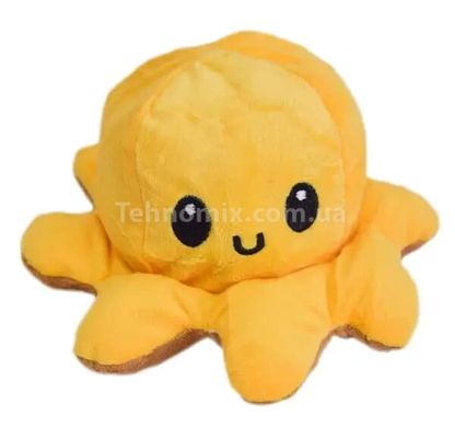 Мягкая игрушка осьминог перевертыш двусторонний «веселый + грустный» Коричневый желтый