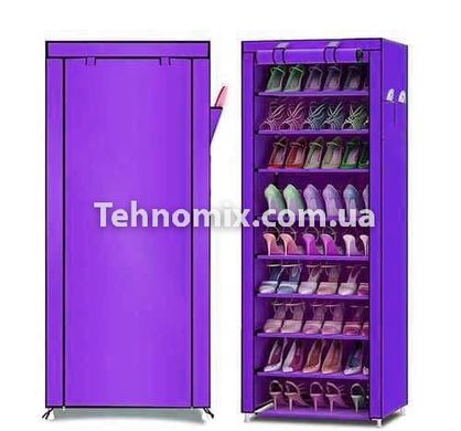 Складной тканевый шкаф для обуви на 9 полок T-1099 Фиолетовый