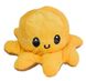 Мягкая игрушка осьминог перевертыш двусторонний «веселый + грустный» Коричневый желтый