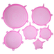 Силиконовые крышки универсальные Super stretch silicone lids 6 шт Розовые