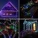 Гирлянда роса мишура пушистая линейная 100м LED USB Зеленая проволока, мультиколор