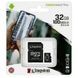 Мапа пам'яті з адаптером microSD, SD, SDHC, SDXC 32GB Class 10 Kingston memory card