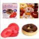 Силіконова форма для випічки гігантських пончиків Giant doughnut maker Червона