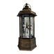Новорічний ліхтар із ефектом снігопаду та мелодіям Сніговики біля ялинки 12,5x11x27,2см LED USB HC-D004 Коричневий із золотим