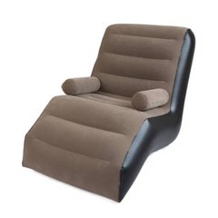 Кресло надувное S-образное велюровое Коричневое