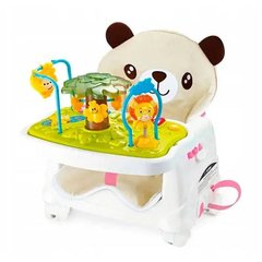Стільчик для годування + ігровий 2в1 Ведмедик Happycute Baby Рожевий