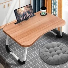 Столик для ноутбука складний дерев'яний 60*40*26см Білий