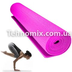 Килимок для йоги та фітнес Power System Fitness Yoga Малиновий