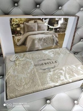 Покрывало(240х260см) с наволочками(50х70см) Miss Bella Dantel acik Жаккард Хлопок/Полиэстер