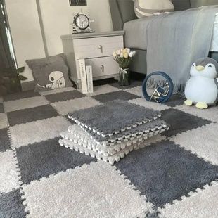 Килимок-пазл плюшевий 30&times;30см 10шт/уп floor mat AND 5579 Сірий