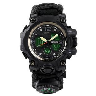 Часы мужские тактические Besta Life Pro AllBlack с компасом