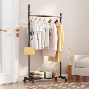 Стойка-вешалка для одежды на колесиках 74.5*42*152см HALLSTEND YX9132-1 Темно-коричневая