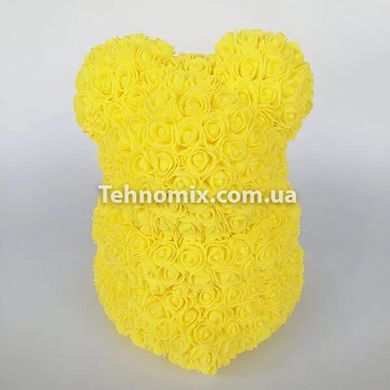 Мишка с сердцем из 3D роз Teddy Rose 40 см Желтый + подарочная упаковка