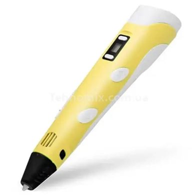 3Д ручка с трафаретами и пластиком для рисования 3Д Pen Желтая