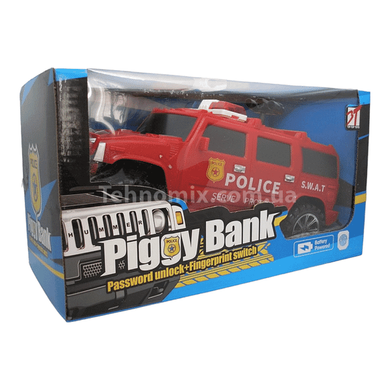 Машинка скарбничка з кодовим замком та відбитком Piggy Bank Police Червона