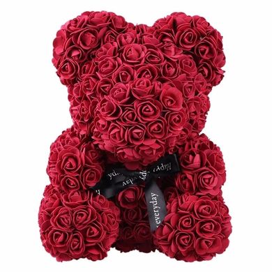 Ведмедик з 3D троянд Zupo Crafts 25 см Бордовий+ подарункова упаковка