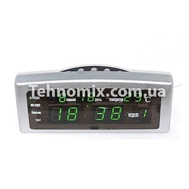 Настольные LED Caixing CX-868 часы с календарем, термометром и будильником Серебрянные
