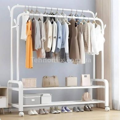 Стійка-вішалка для одягу та взуття подвійна Multipurpose Hanger Біла