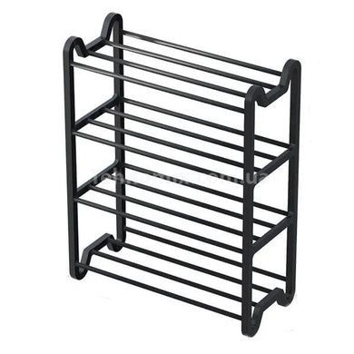 Стеллаж для обуви алюминиевый 4 полки Shoe Rack AND 1-4 Черный