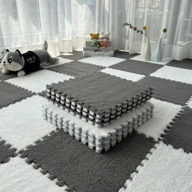 Коврик-пазл плюшевый 30&times;30см 10шт/уп floor mat AND 5579 Серый