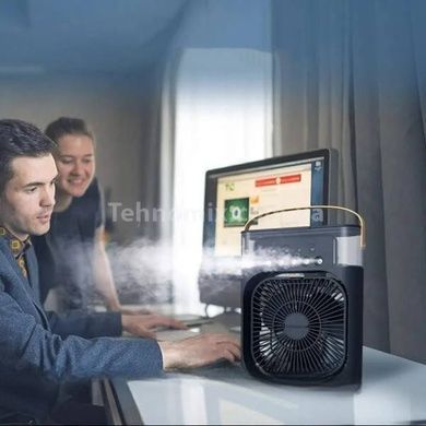 Вентилятор настільний із зволоженням та підсвічуванням від USB 500ml Чорний
