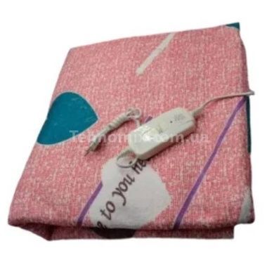 Электропростынь 120х150см Electric Blanket Розовая Сердце